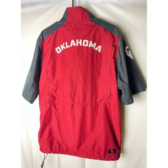 Nike Oklahoma Sooners Men's 1/2 Zip Short Sleeve Jacket Red Gray Size Small - Picture 5 of 8